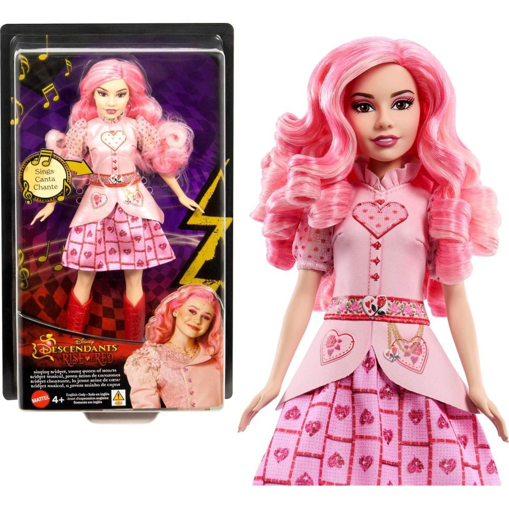 imageMattel Disney Descendants The Rise of Red Singing Bridget Young Queen of Hearts Doll in MovieInspired Clothes Sings Shuffle of Love in English