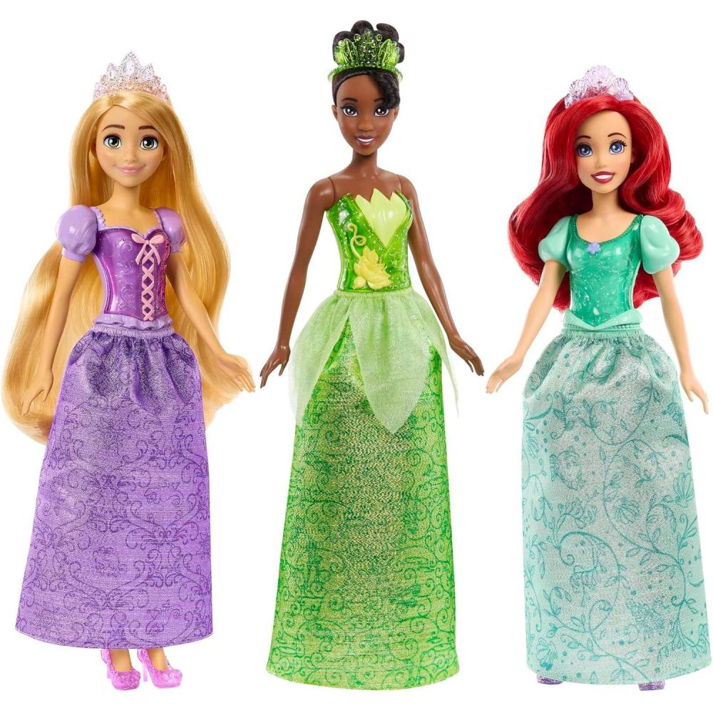 imageMattel Disney Princess Fashion Doll Gift Set with 3 Dolls in Sparkling Clothing and Accessories Inspired by Mattel Disney Movies
