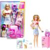 imageBarbie Doll amp Accessories Travel Set with Puppy and 10 Pieces Suitcase Opens amp Closes Barbie Malibu with Blonde HairMalibu Doll
