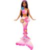 imageBarbie Mermaid Toy Dolls with Surprise Magic Blooming Flowers Feature Ombre Tails Pearl Headband Accessory amp Long Brown Hair with Purple Highlights