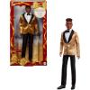imageBarbie Signature 2025 Holiday Dark Brown Hair Ken Collectible Fashion Doll Wearing Full Suit with Golden Jacket in Displayable Packaging amp Doll Stand
