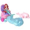 imageMattel Disney Princess Ariel Mermaid Small Doll amp Rolling Chariot Vehicle with 1 Friend Figure Inspired by Mattel Disney MovieStandard Packaging