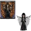 imageMonster High Doll Elvira Mistress of The Dark Collectible in Black Faux Leather Dress with Silvery Batwing Cape and Premium Accessories Amazon Exclusive