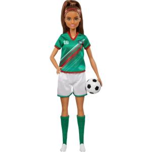 Barbie Careers Fashion Doll & Accessory, Soccer Player with Blonde Ponytail, #9 Uniform, Tall Socks, Cleats & Ball(Multicolor)