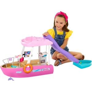 Barbie Dream Boat Playset with 20+ Ocean-Themed Accessories Sized to Fashion Dolls Including Pool, Slide & Dolphin(Modern)