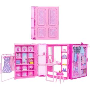 Barbie Dream Closet Toy Playset with Clothes & Accessories, 3-ft-Wide with 25+ Pieces, 4 Complete Fashion Looks(Dream Closet 3.0)