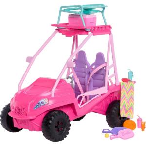 Barbie Mysteries: Beach Detectives Playset with Beach Buggy Toy Car & 10+ Accessories, Including Beach Chair & Towel