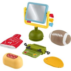 Fisher-Price Baby Toys Mini Me Moments Tiny Tailgater Set, 6 Sports-Themed Sensory Activities for Newborns Ages 3+ Months(Tailgater Set)