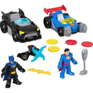 Fisher-Price Imaginext DC Super Friends Metal Force Playset, Batmobile & Supermobile Toy Cars with Batman & Superman Action Figures & Accessories (Amazon Exclusive)