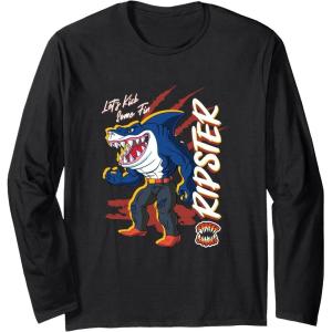 Street Sharks – Ripster Let’s Kick Some Fin Long Sleeve T-Shirt(Black)