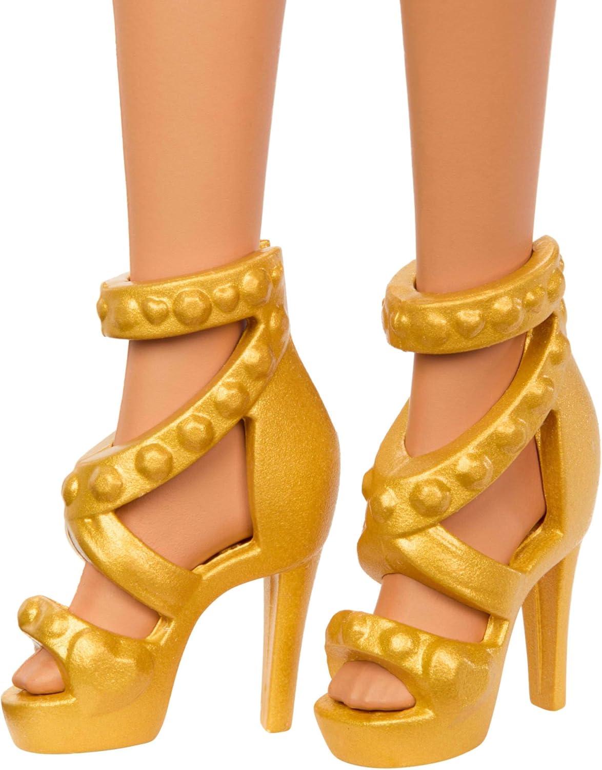 imageBarbie Ballroom Dancer Fashion Doll with Red Ruffle Dress Dancing Shoes amp Brown Styled Hair Dancing Trophy Accessory