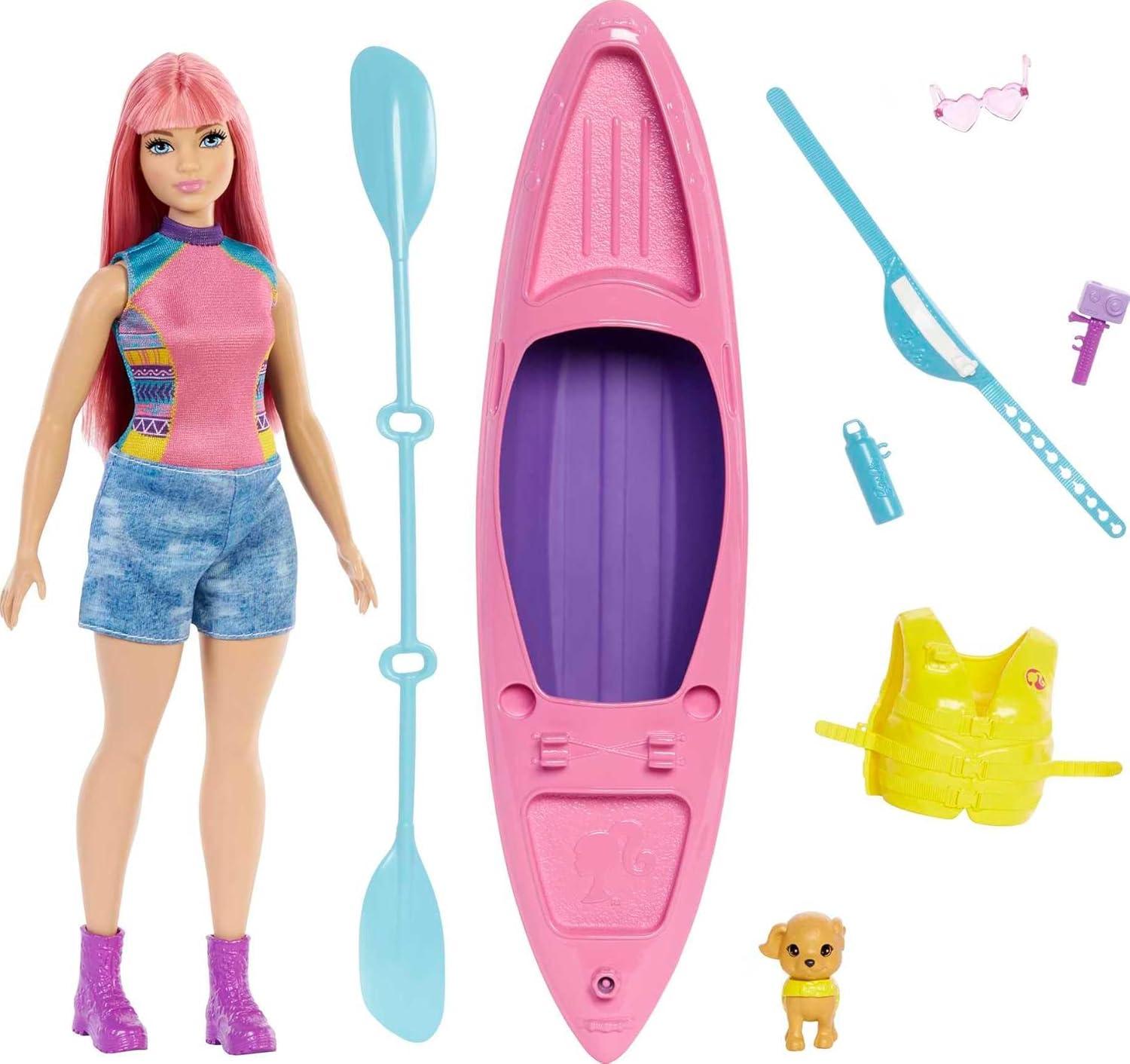 imageBarbie Doll and Accessories It Takes Two Malibu Camping Doll with Pet Puppy and 10 AccessoriesDaisy Kayaking