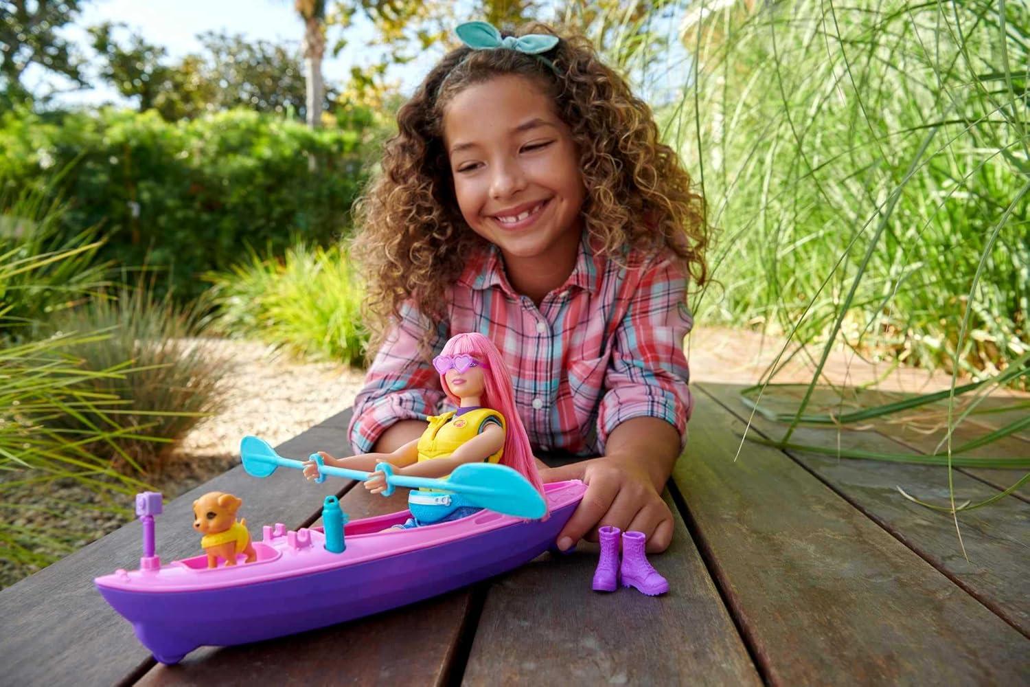 imageBarbie Doll and Accessories It Takes Two Malibu Camping Doll with Pet Puppy and 10 AccessoriesDaisy Kayaking