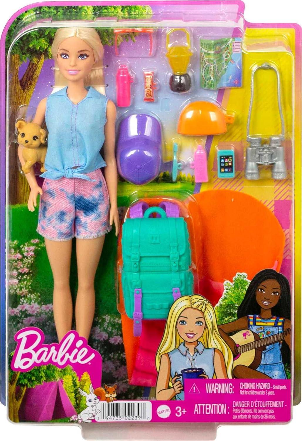 imageBarbie Doll and Accessories It Takes Two Malibu Camping Doll with Pet Puppy and 10 AccessoriesMalibu Camping