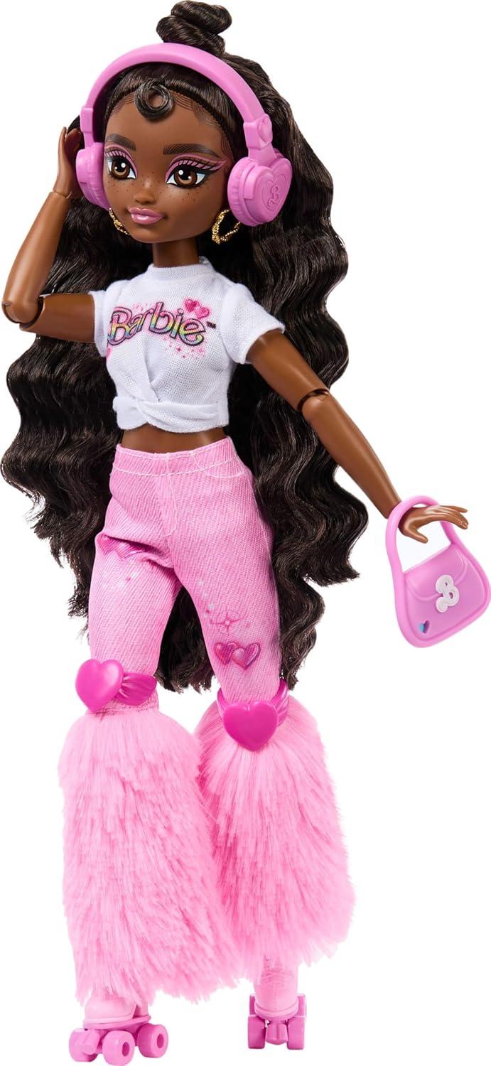 imageBarbie Dream Besties Doll and Accessories Teresa Posable Roller Skating Fashion Doll with Brown Hair 9Video Game Themed PiecesBrooklyn