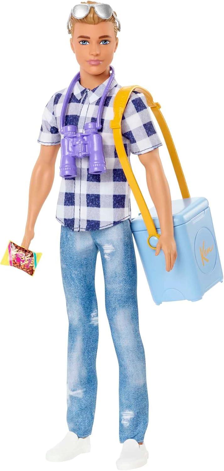 imageBarbie It Takes Two Camping Set with Blonde Ken Doll in Plaid Shirt amp Accessories Including Cooler Map amp More