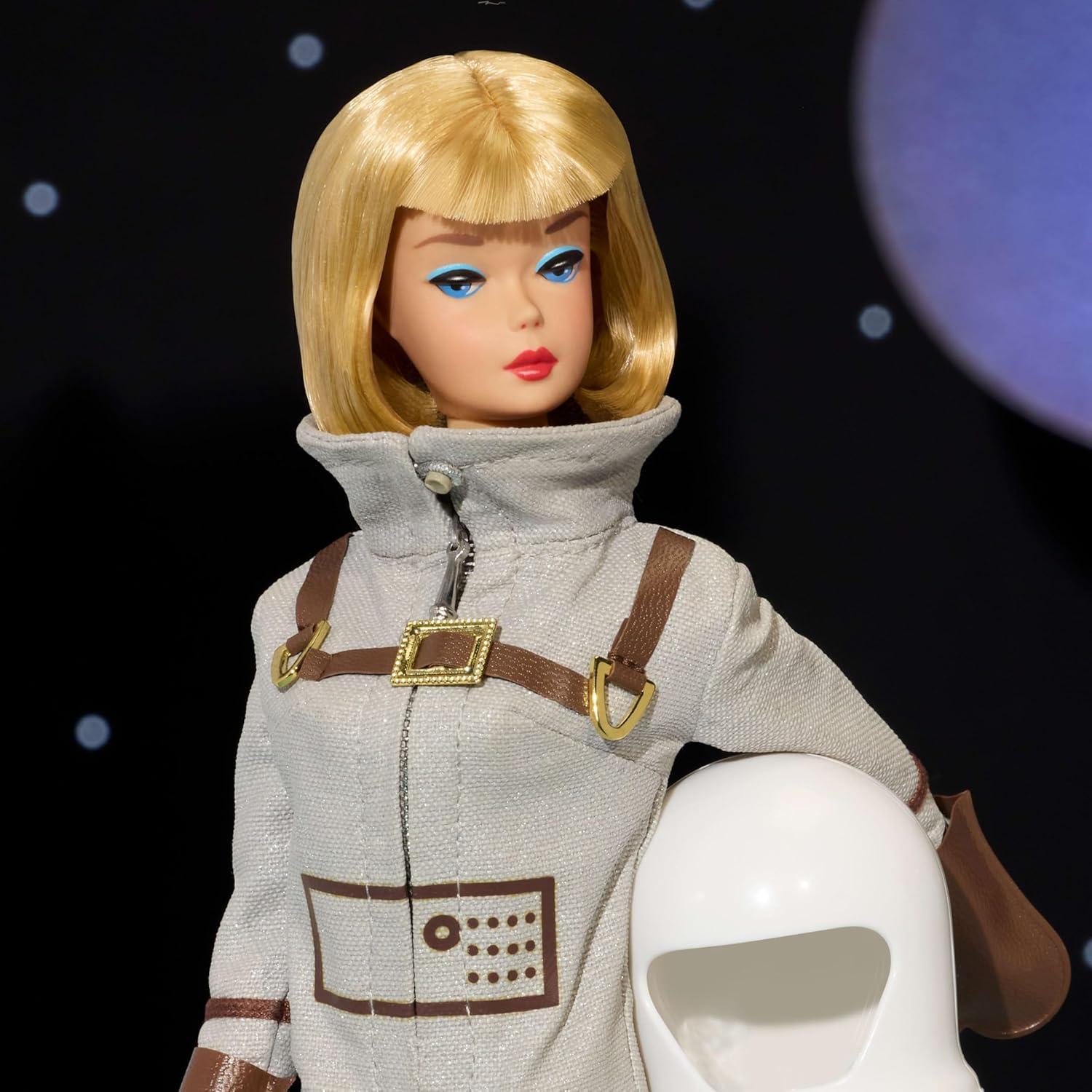 imageBarbie Miss Astronaut Doll Collectible with Silver Suit Space Boots amp Helmet Accessory 1965 Vintage Repro Amazon Exclusive