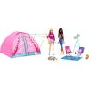 imageBarbie Dolls amp 20 Accessories It Takes Two Camping Tent Playset with Brooklyn amp Malibu Plus 2 Moving Animals Amazon Exclusive