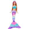imageBarbie Mermaid Doll with WaterActivated Twinkle LightUp Tail Barbie Dreamtopia Mermaid Toys PinkStreaked Hair
