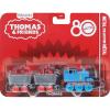imageThomas amp Friends by FisherPrice Collectible Toy Train Small DieCast Mattel 80th Engine with Premium Deco amp 2 Stock Cars with Red Crystal Cargo