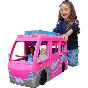 Barbie Camper, Doll Playset with 60 Accessories, 30-Inch-Slide and 7 Play Areas, Dream Camper(Barbie Camper)
