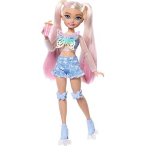 Barbie Dream Besties Doll and Accessories, Teresa Posable Roller Skating Fashion Doll with Brown Hair, 9Video Game Themed Pieces(Malibu)