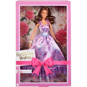 Barbie Signature Birthday Wishes Doll, Collectible in Satiny Lilac Dress with Wavy Brown Hair and Giftable Packaging