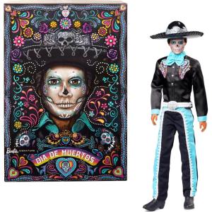 Barbie Signature Doll, 2024 Día De Muertos Ken Collectible in Black Suit with Sky Blue Accents, Hat and Belt Accessories