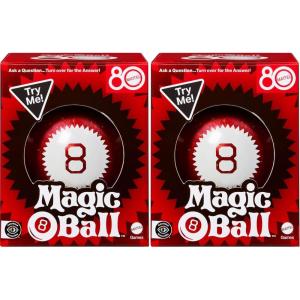 Mattel Games Magic 8 Ball Mattel 80th Anniversary Edition Novelty Game for Kids, Fortune-Telling Toy for Family Nights, Game Nights, Travel, Camping & Parties.(Small (Pack of 2))