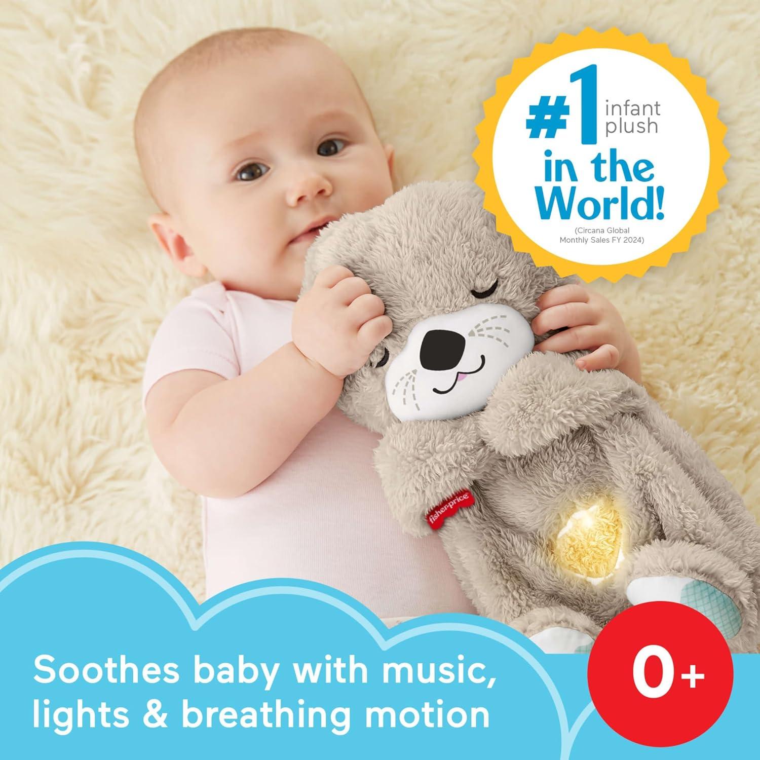 imageFisherPrice Baby Sound Machine Soothe amp Settle Bunny Portable Plush Toy with Music Lights amp Motion for NewbornsOtter
