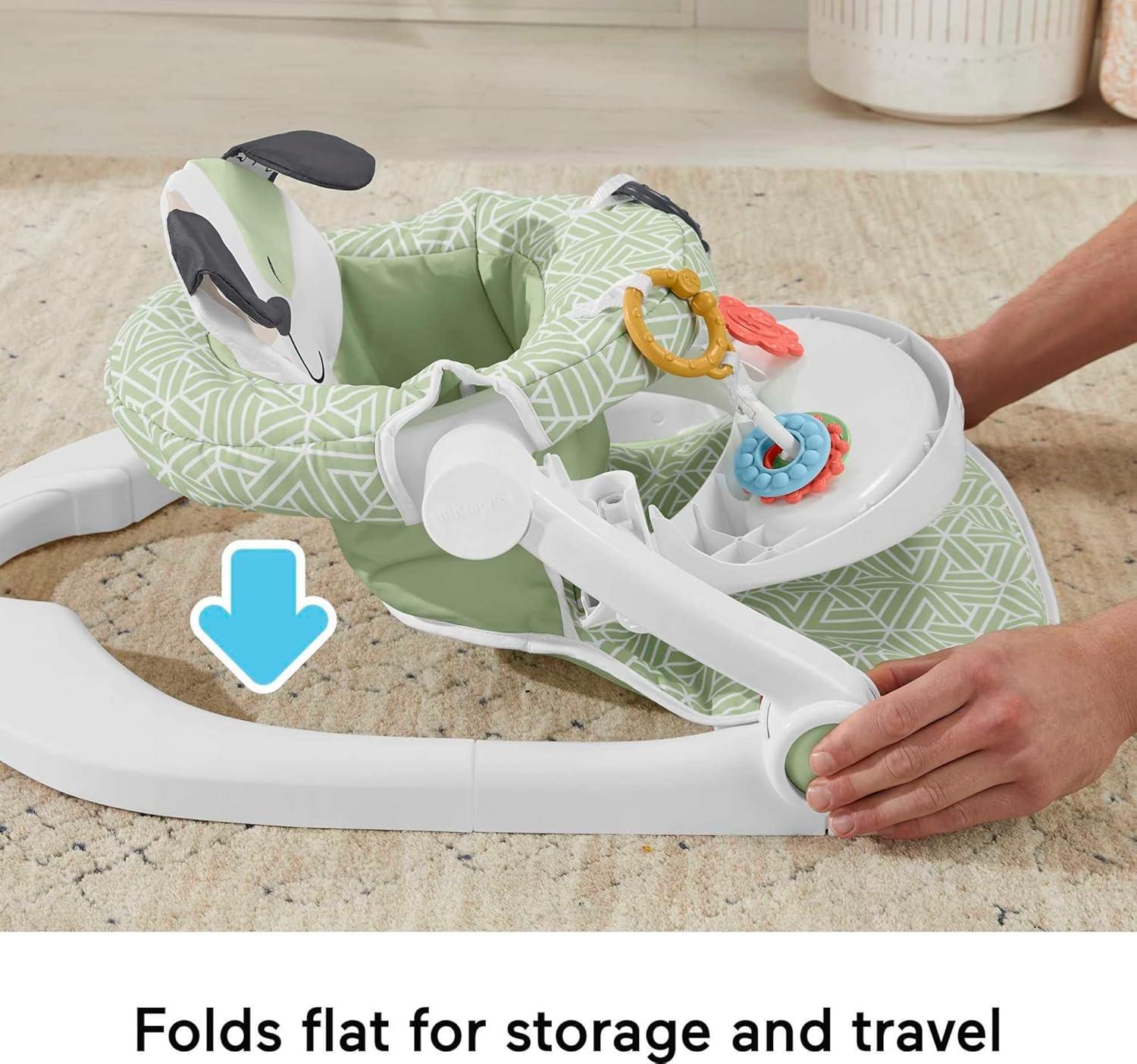 imageFisherPrice Portable Baby Chair SitMeUp Floor Seat with Snack Tray and Developmental Toys Puppy Perfection