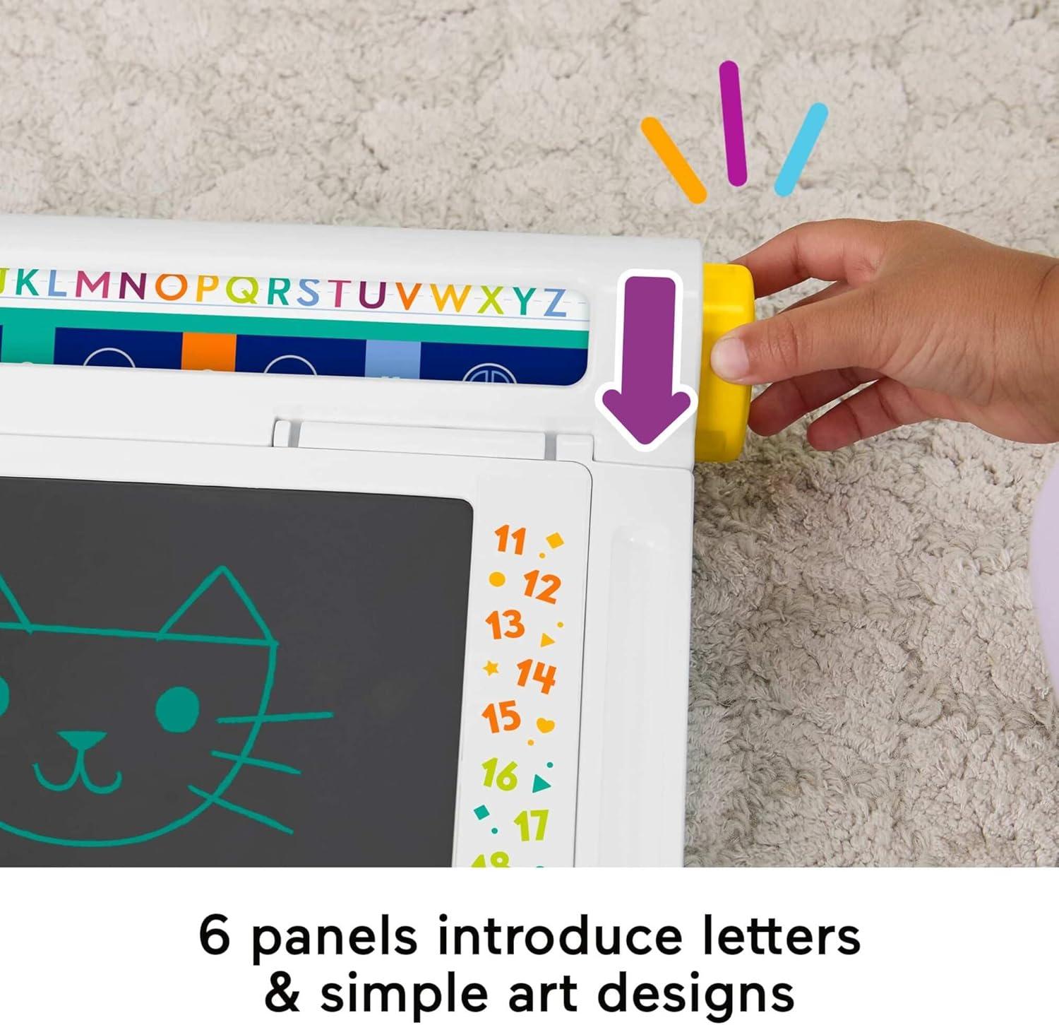 imageFisherPrice Preschool Toy Learn amp Doodle Desk MessFree Writing amp Drawing Tablet with LCD Screen for Travel Creative Play Kids Ages 3 Years