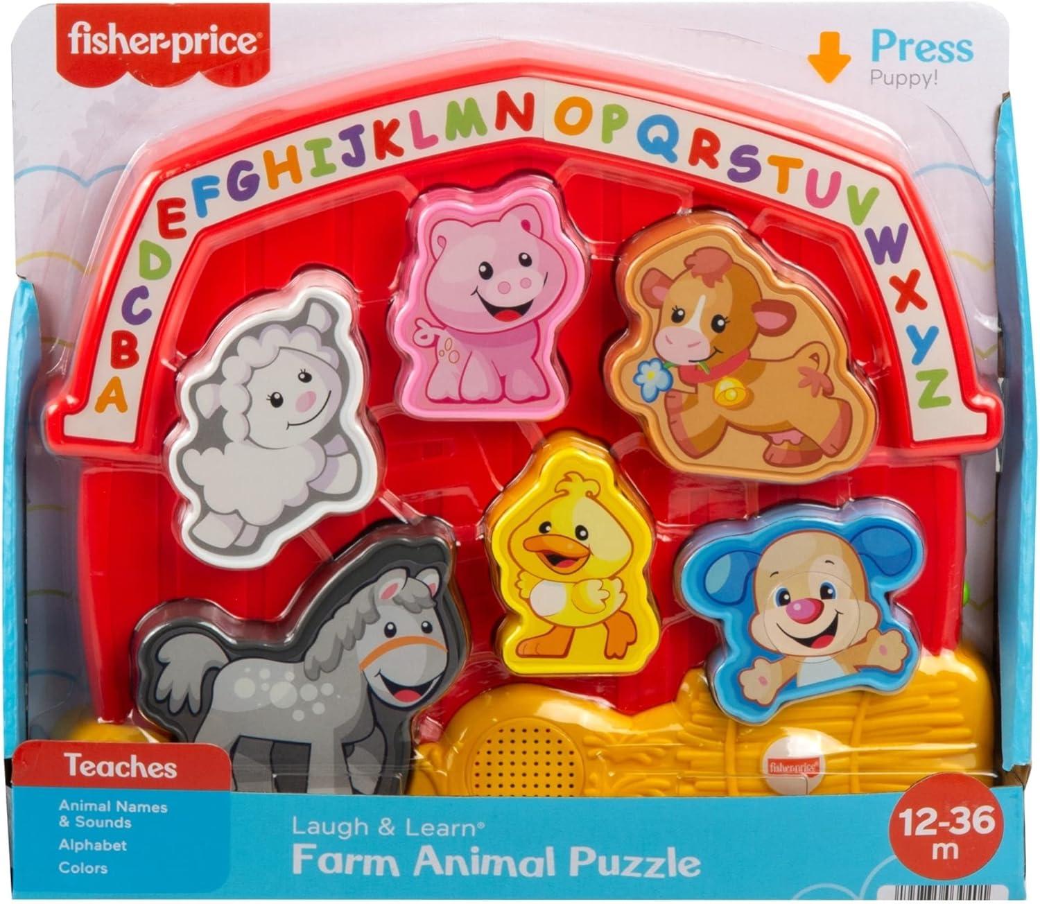 imageFisherPrice Toddler Shape Sorting Toy Laugh amp Learn Farm Animal Puzzle with Music amp Sounds for Kids Ages 1 Years
