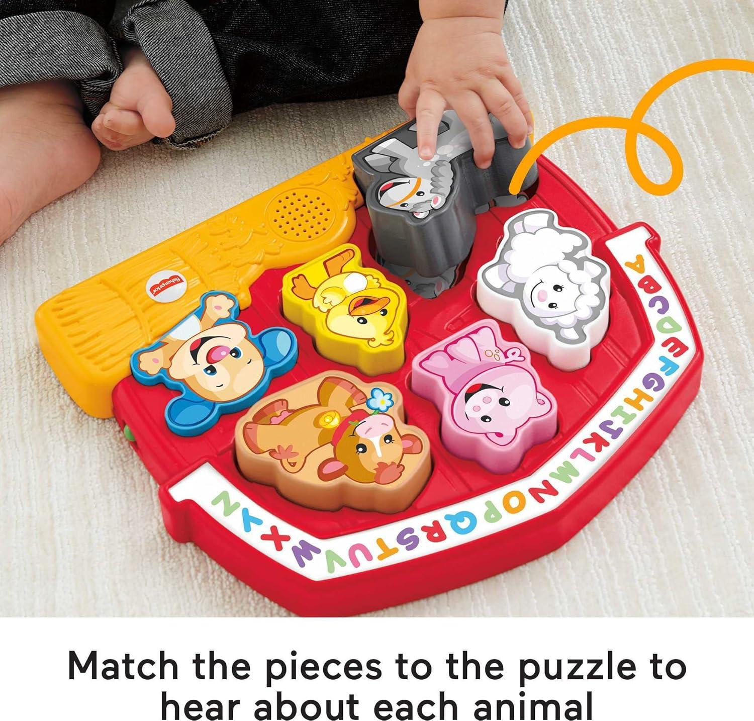 imageFisherPrice Toddler Shape Sorting Toy Laugh amp Learn Farm Animal Puzzle with Music amp Sounds for Kids Ages 1 Years