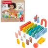 imageFisherPrice Wood Preschool Game Domino Run Playset 72Piece Wooden Building Set for Kids Ages 3 Years