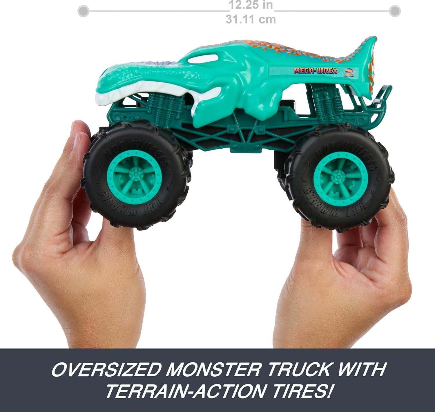 imageHot Wheels Monster Trucks MegaWrex BatteryPowered RC Truck with AllTerrain TiresMegaWrex