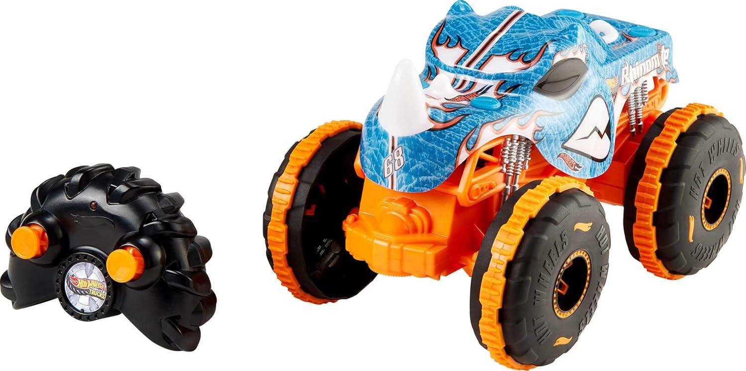 imageHot Wheels Monster Trucks MegaWrex BatteryPowered RC Truck with AllTerrain TiresRhinomite