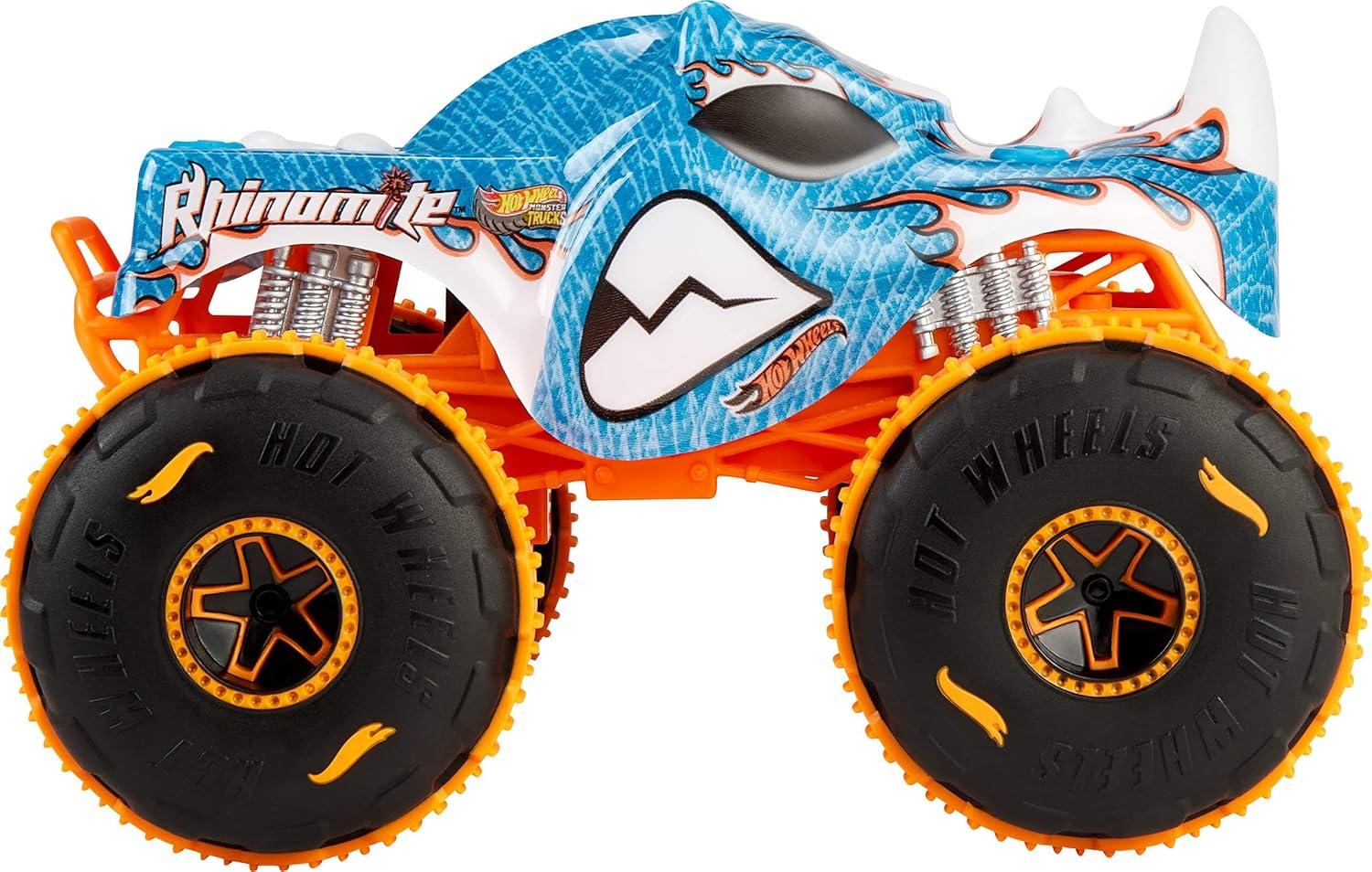 imageHot Wheels Monster Trucks MegaWrex BatteryPowered RC Truck with AllTerrain TiresRhinomite