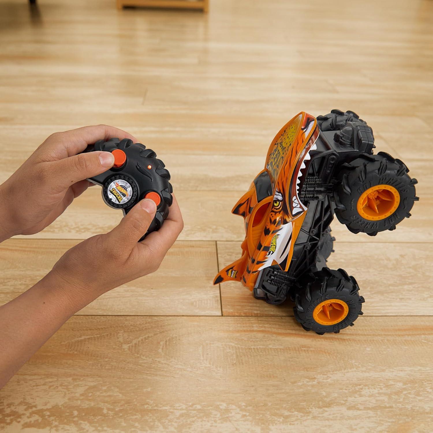 imageHot Wheels Monster Trucks MegaWrex BatteryPowered RC Truck with AllTerrain TiresTiger Shark