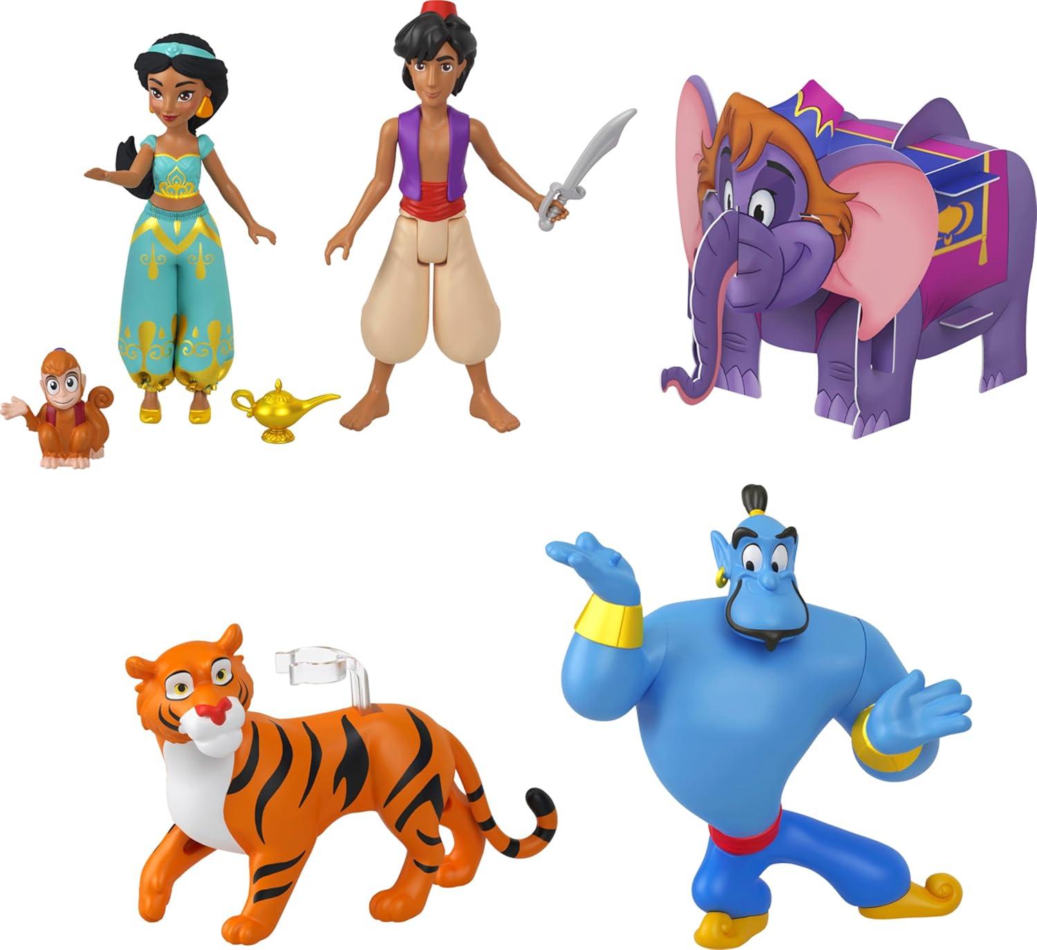 imageMattel Disney Princess Toys Jasmine Classic Storybook Set with 6 Characters Including Jasmine Aladdin amp Genie Small Dolls Inspired by Disneys Aladdin Movie