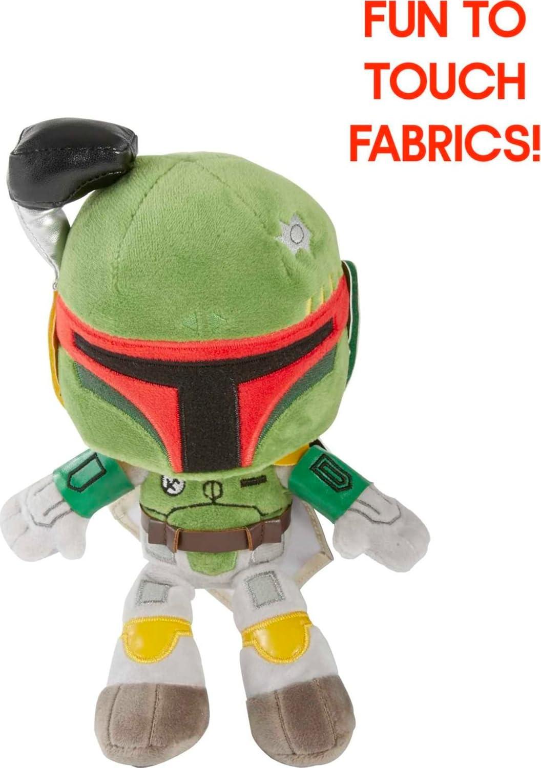 imageMattel Star Wars Plush 8Inch Figure 3Pack Return of the Jedi Endor Celebration Set 2 Ewoks amp 1 C3Po Soft Robot Doll with Metallic FabricBoba Fett