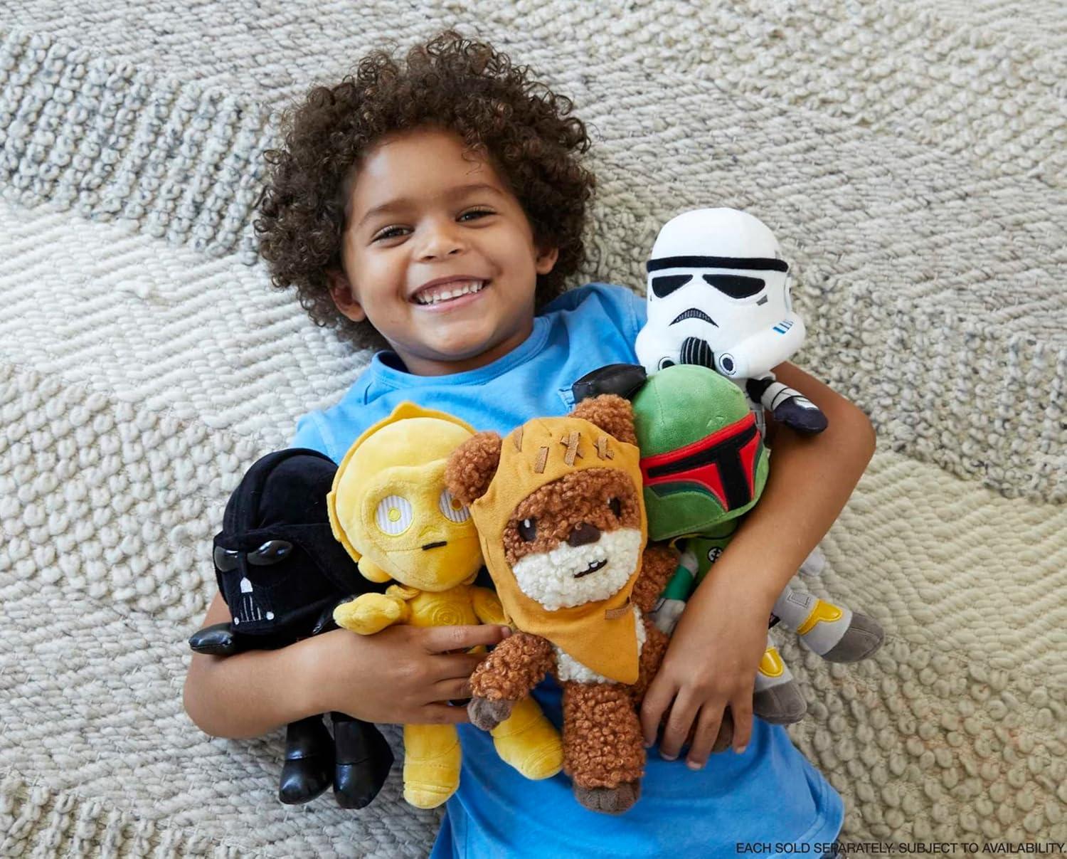 imageMattel Star Wars Plush 8Inch Figure 3Pack Return of the Jedi Endor Celebration Set 2 Ewoks amp 1 C3Po Soft Robot Doll with Metallic FabricBoba Fett