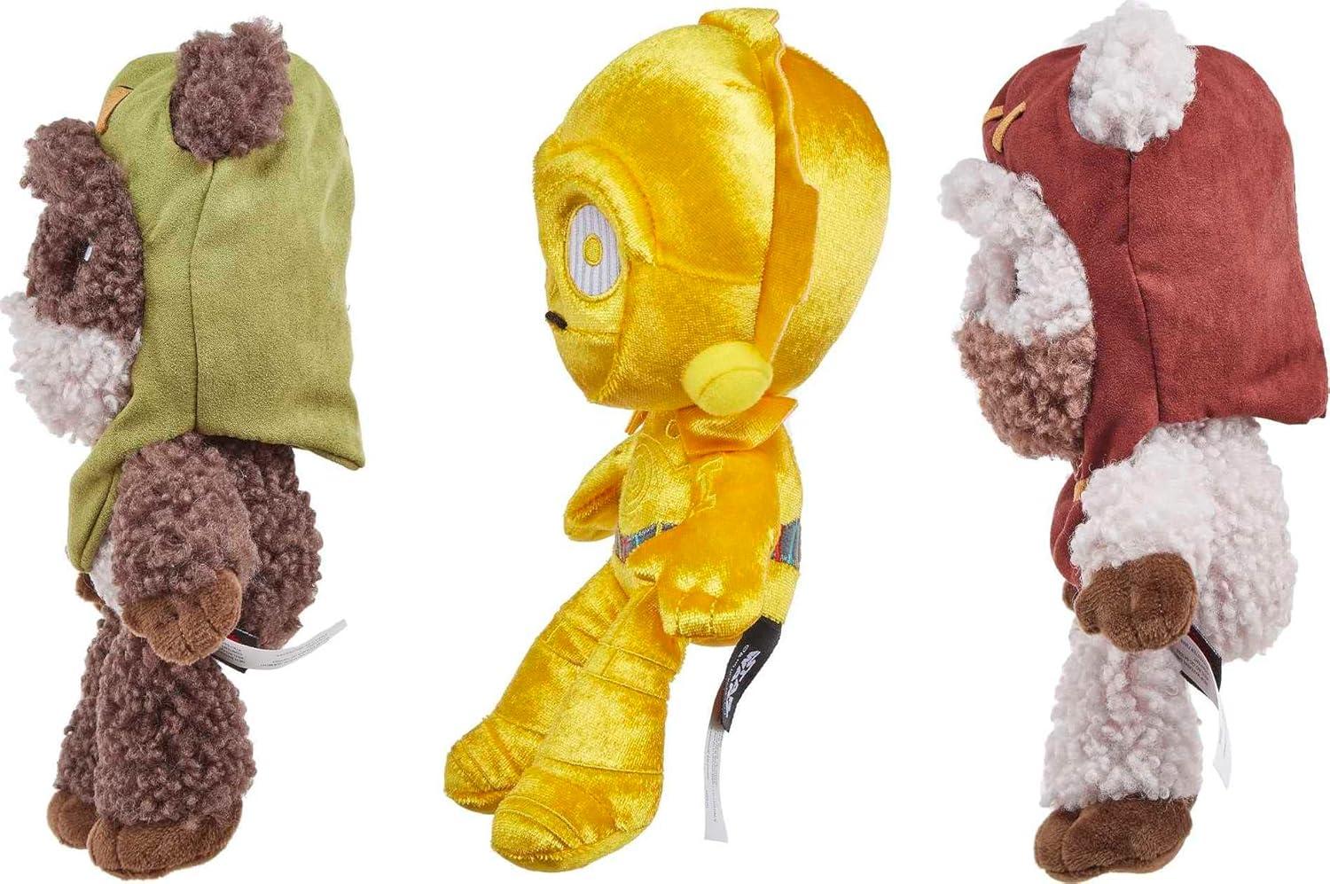 imageMattel Star Wars Plush 8Inch Figure 3Pack Return of the Jedi Endor Celebration Set 2 Ewoks amp 1 C3Po Soft Robot Doll with Metallic FabricEndor 3Pack