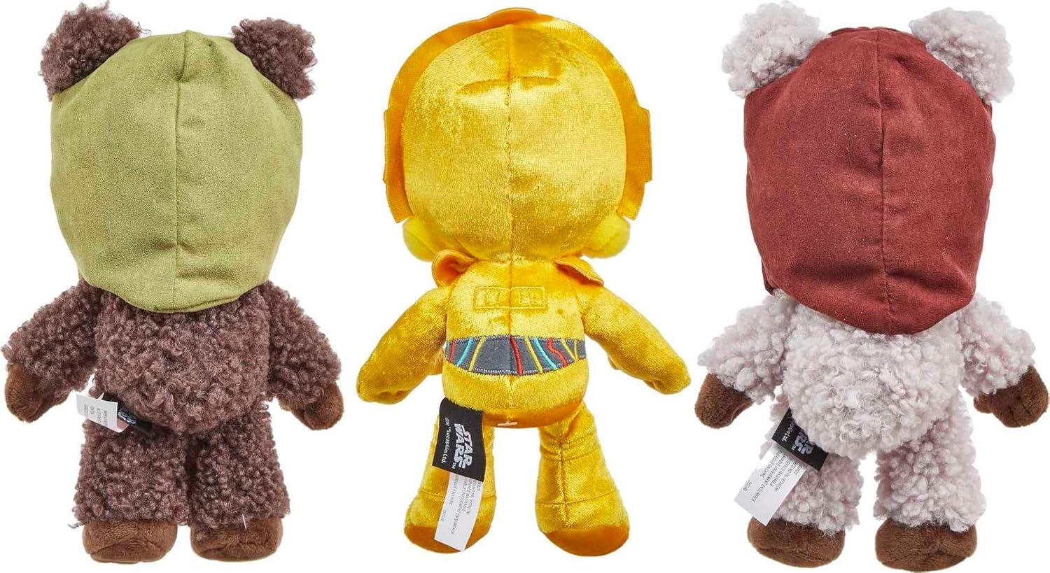 imageMattel Star Wars Plush 8Inch Figure 3Pack Return of the Jedi Endor Celebration Set 2 Ewoks amp 1 C3Po Soft Robot Doll with Metallic FabricEndor 3Pack