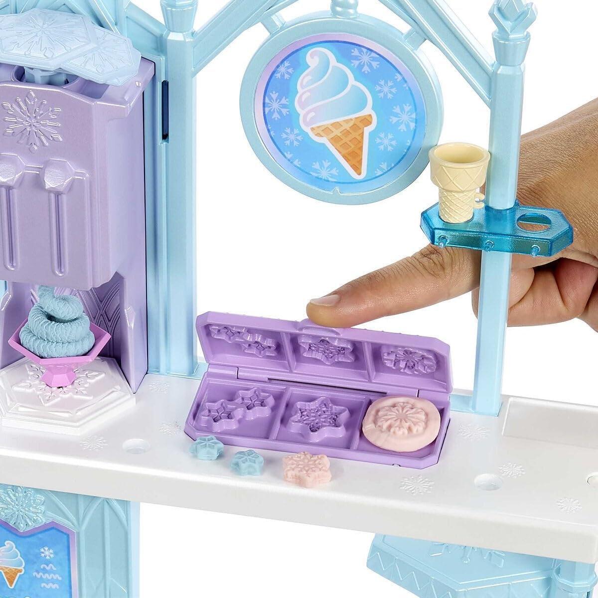 imageMattel Disney Frozen Dessert Playset with Elsa Fashion Doll Olaf Figure 2 Dough Colors amp 10 Play Pieces Inspired by the MovieMulticolor