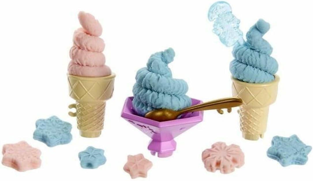 imageMattel Disney Frozen Dessert Playset with Elsa Fashion Doll Olaf Figure 2 Dough Colors amp 10 Play Pieces Inspired by the MovieMulticolor