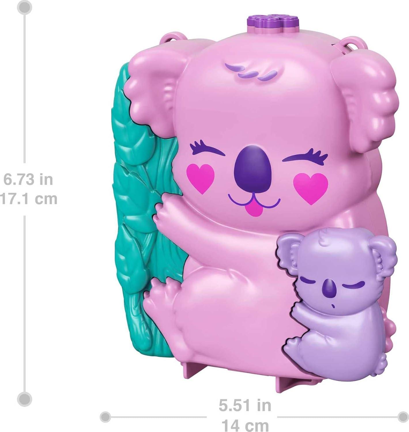 imagePolly Pocket Dolls amp Accessories Koala Purse Playset with 2 Micro Dolls 1 Toy Car amp 5 Animals 2in1 Travel ToyKoala