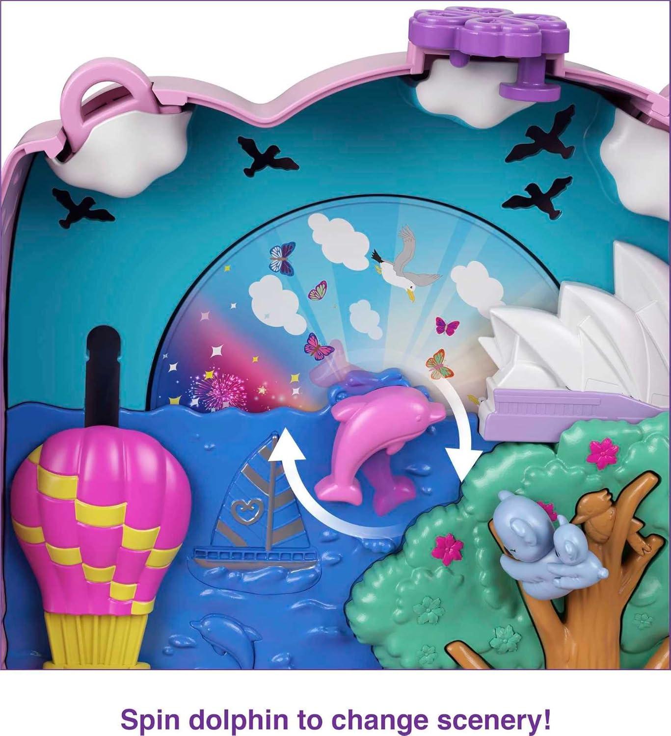 imagePolly Pocket Dolls amp Accessories Koala Purse Playset with 2 Micro Dolls 1 Toy Car amp 5 Animals 2in1 Travel ToyKoala