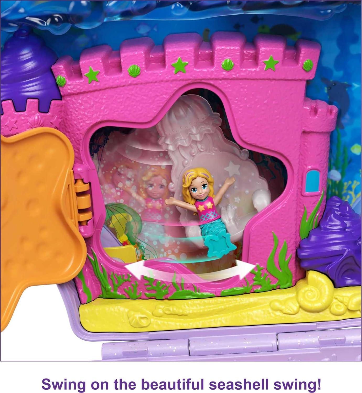imagePolly Pocket Dolls amp Accessories Koala Purse Playset with 2 Micro Dolls 1 Toy Car amp 5 Animals 2in1 Travel ToySeashell