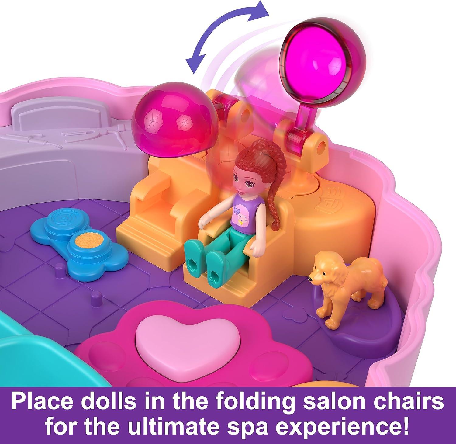 imagePolly Pocket Flower Garden Bunny Compact Playset with 2 Micro Dolls amp 12 Accessories Including 2 with Color ChangePoodle
